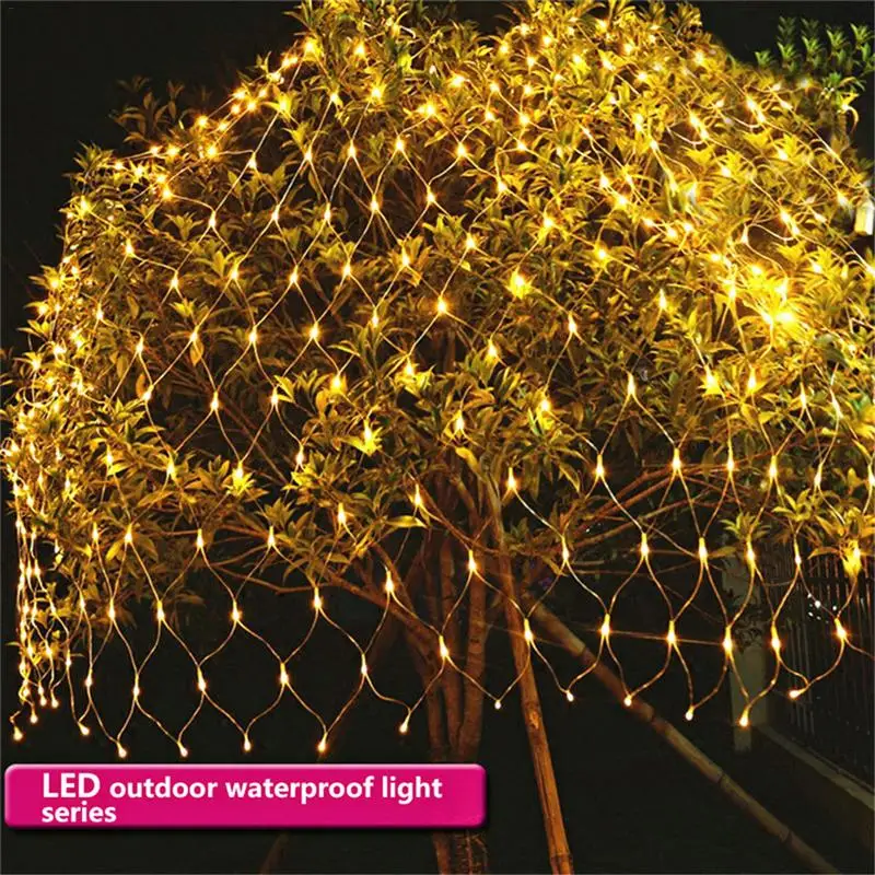 

1.5*1.5M LED String Lights Net Christmas Decorative Lights Fishing Net Lights Waterproof Wedding String Lights EU Plug