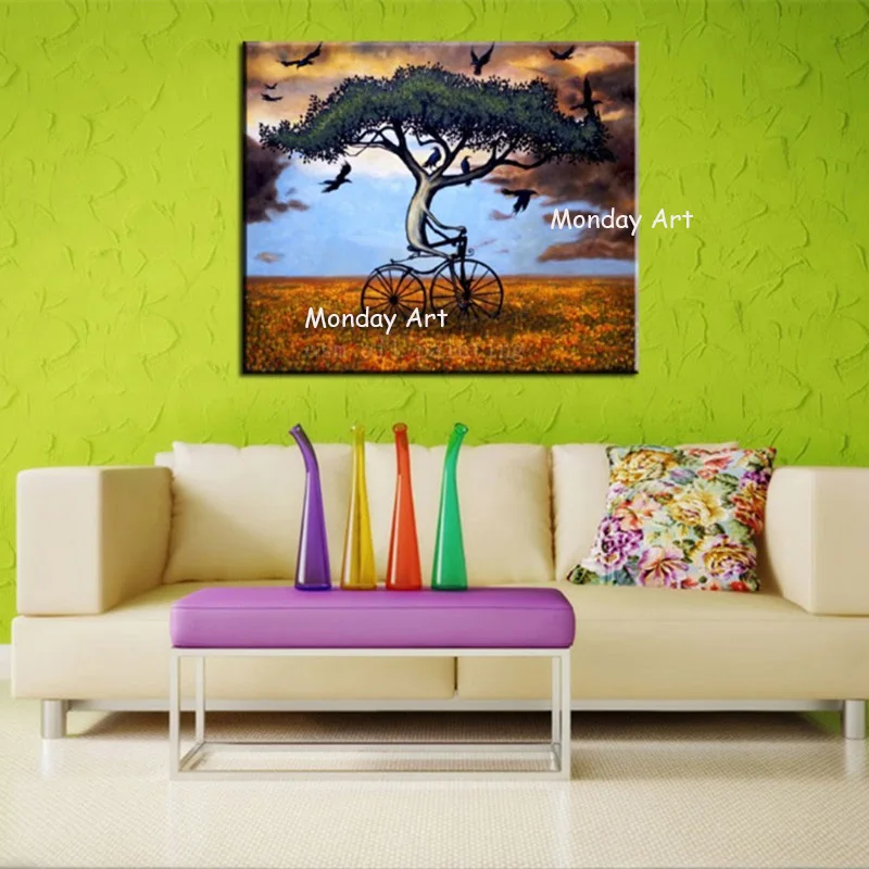

Large Size High Quality Abstract Trees Oil Painting On Canvas Handmade Beautiful Colors Abstract Landscape Trees Oil Paintings