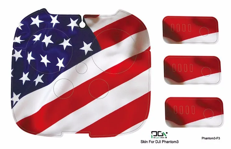 PGY DJI Phantom 3 Accessories Phantom3 Stickers 3M Graphic Wrap Skin Skins Decals Quadcopter Drone Parts