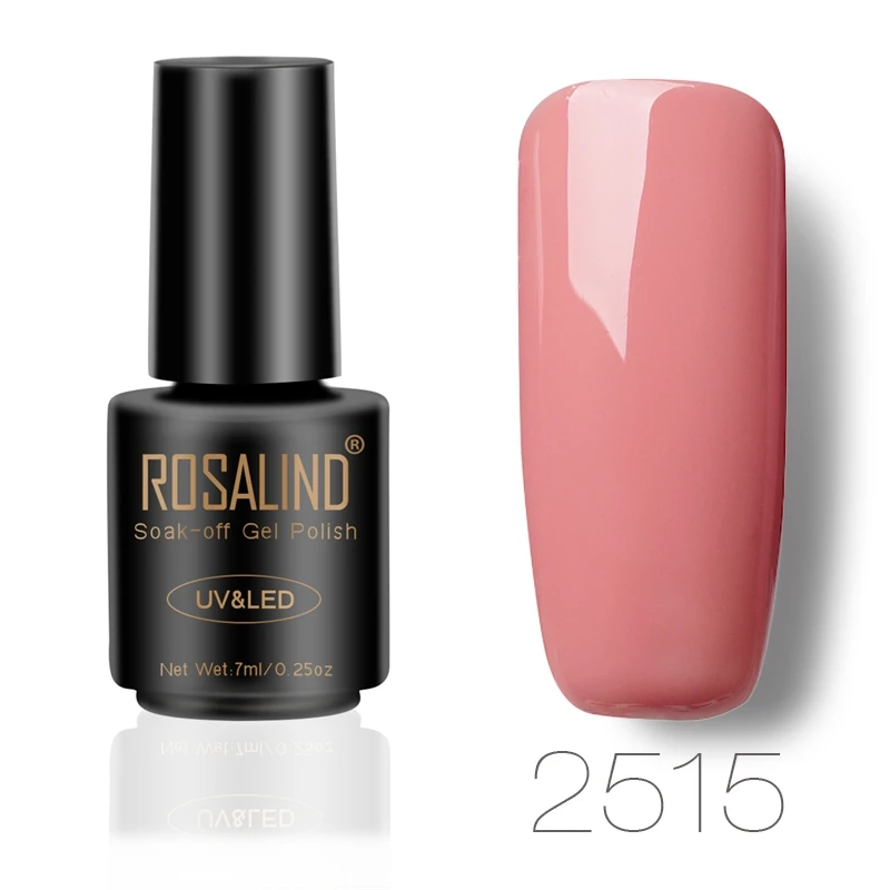 Гель ROSALIND 1S 7 мл, Гель-лак для ногтей телесного цвета, серия для дизайна ногтей, маникюра, замачиваемый, УФ светодиодный, стойкий Гель-лак - Цвет: 2515