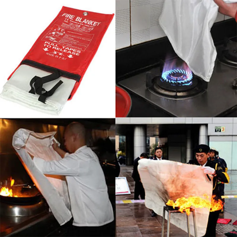 smoke detector sensor Free Shipping 1MX1M Fire Blanket Emergency Survival Fire Shelter Safety Protector Fire Extinguishers Tent smoke and carbon monoxide detector hardwired