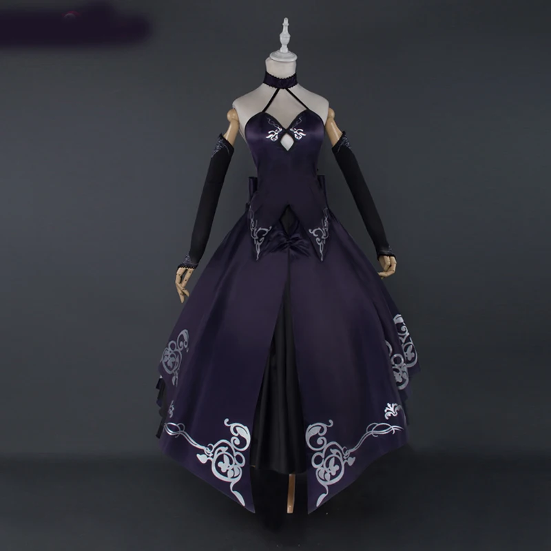 Anime cosplay Customized available Saber Costume Artoria Pendragon Anime Fate Stay Night UBW Fate Zero Sword Cosplay Black Dress (31)