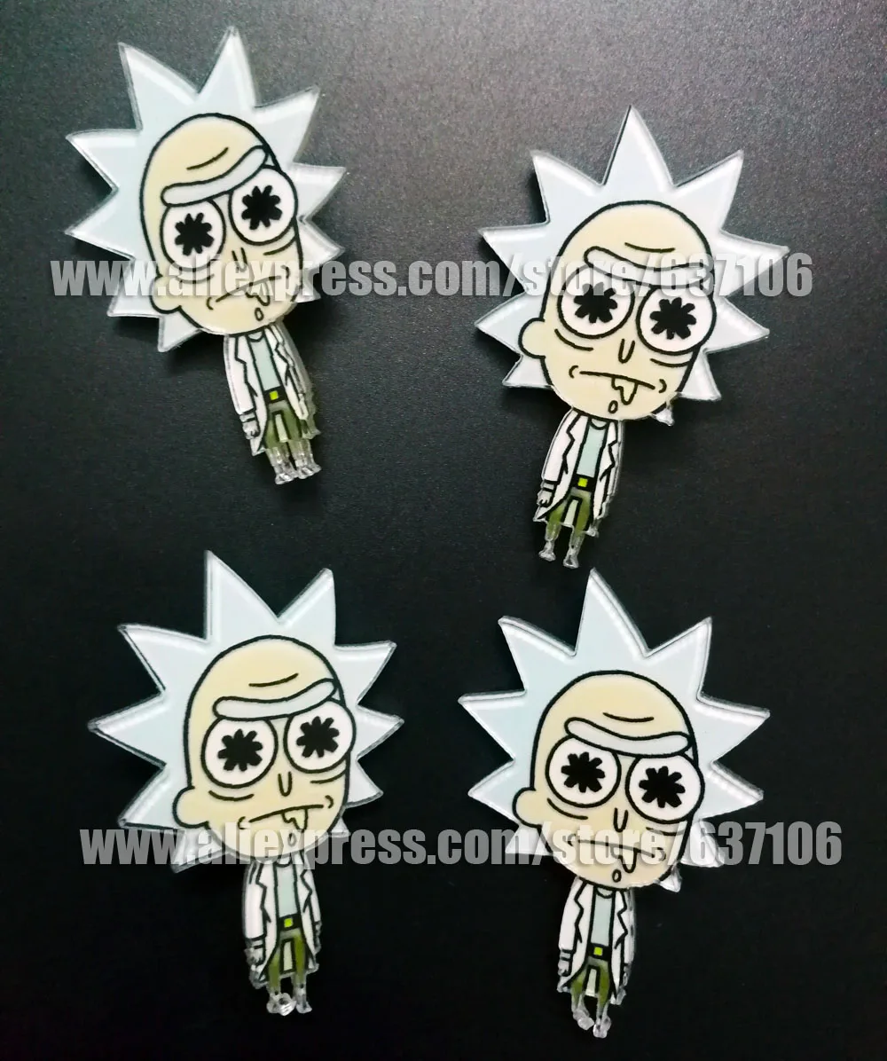 

Acrylic Rick and morty pins badges for the Garment Clothing wallet shoes Handbag Brooches pins Fashion Jewelry Gift