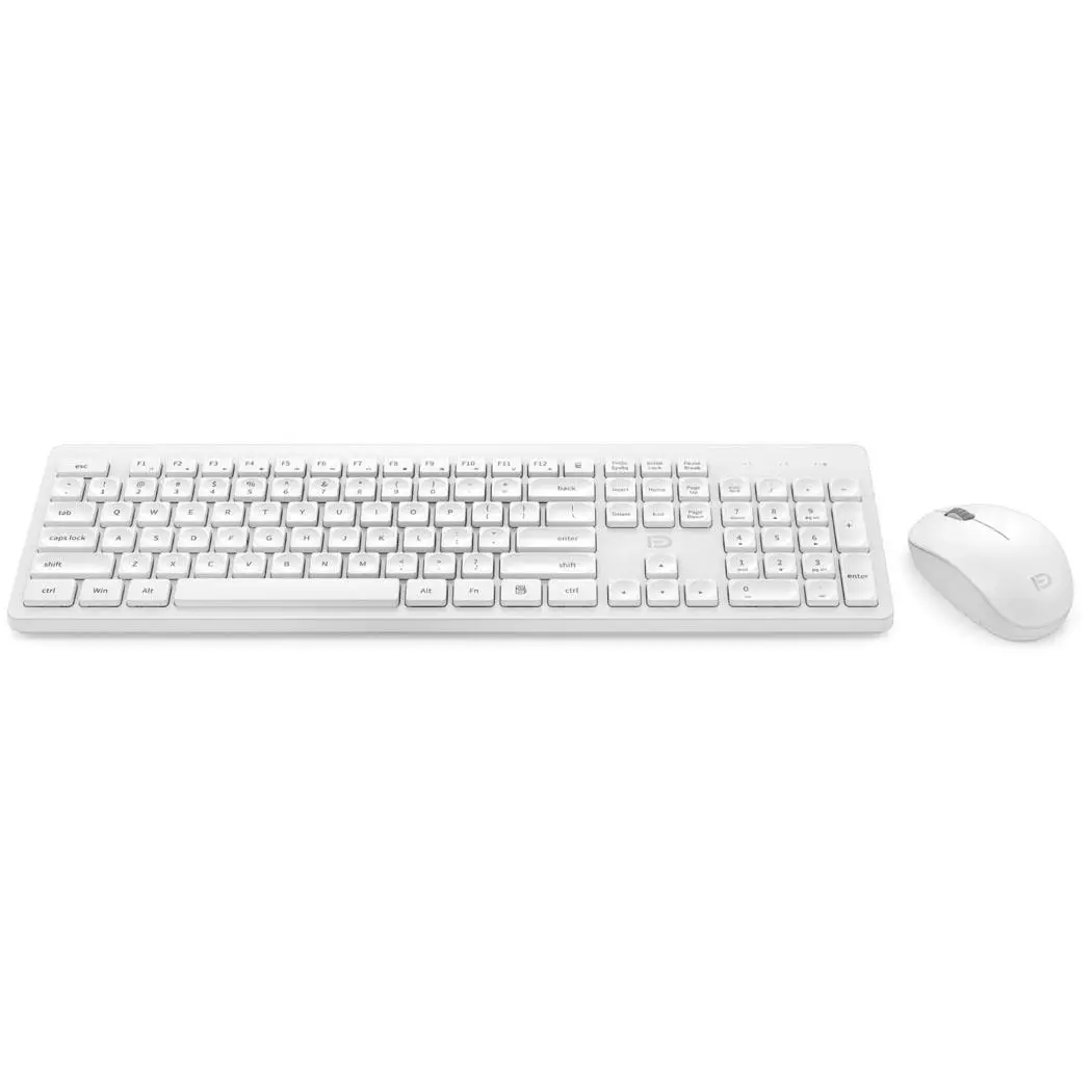 Стильный и удобный Универсальный эргономичный бесшумный 2,4G беспроводной набор клавиатуры и мыши для домашнего и домашнего использования, энергосбережение - Цвет: white