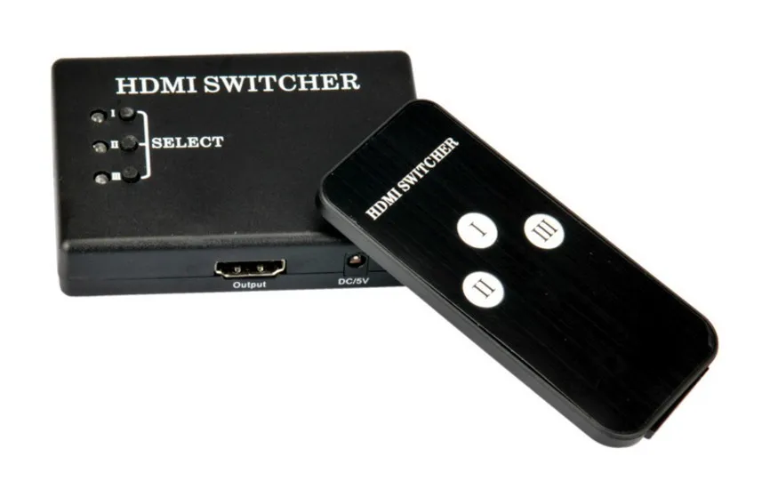 HDMI переключатель с пультом дистанционного управления Переключатель HD с дистанционным управлением 3 в 1