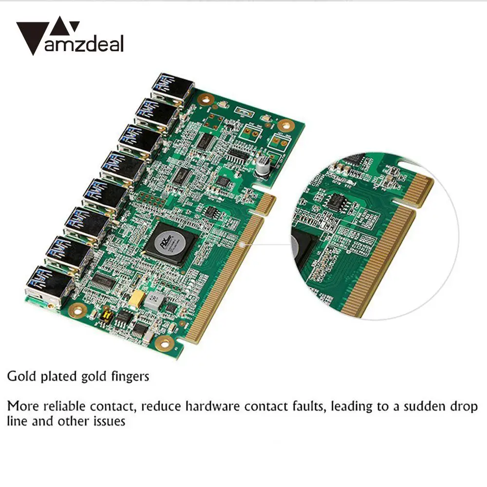 Amzdeal дисплей адаптер карты горная карта расширения Riser Card высокоскоростной PCI E 16X