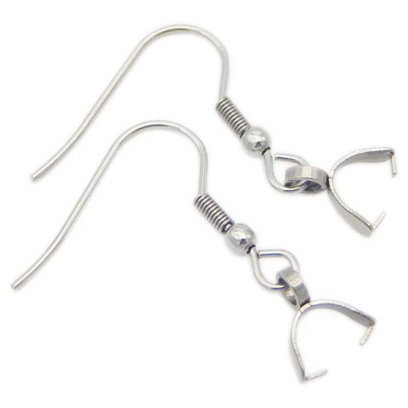 10pcs 316L Earrings clasps Stainless Steel Eearrings Hook Settings Anti