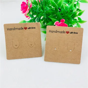 

100pcs 5*5cm Colorful Blank Kraft Paper Ear Studs Card Hang Tag Jewelry Display Earring Favor Prices Label