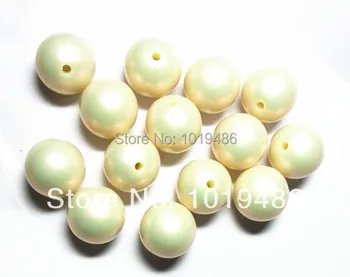 

20mm 110pcs/lot 2014 Newest White color Chunky Acrylic Pearl Stardust with Rainbow Beads for Chunky Necklace Jewelry