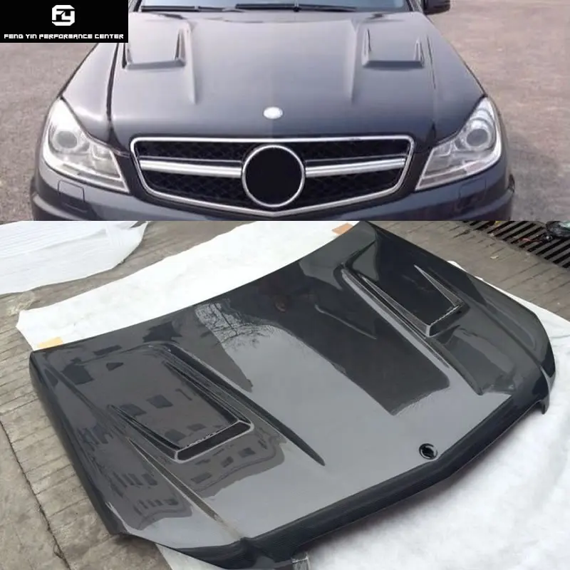 W204 C300 автомобильный Стайлинг из углеродного волокна вытяжки двигателя авто