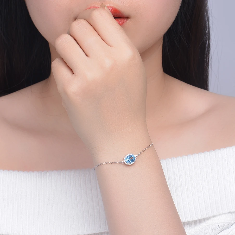 Женский ювелирный комплект из серебра 925 пробы с голубым топазом|jewelry sets|fine