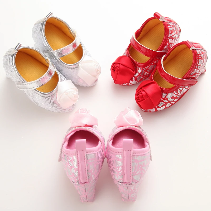 Sweet Girls Princess Shoes Flower High Heels Shoes For Newborn Girls
