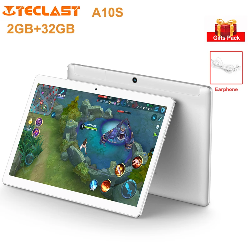 Teclast A10S планшетный ПК 10,1 ''ips Экран Android 7,0 2,4G/5G Dual Wi-Fi MT8163 4 ядра 1,3 GHz 2 GB + 32 GB Dual Cam Планшеты 6000 mAh