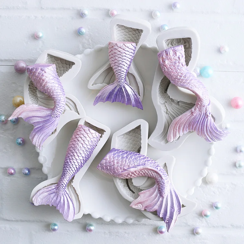 

New Mermaid Tail Silicone Mold DIY Fondant Cupcake Cake Decorating Baking Tools Handmade Soap Mold Baking Accessories