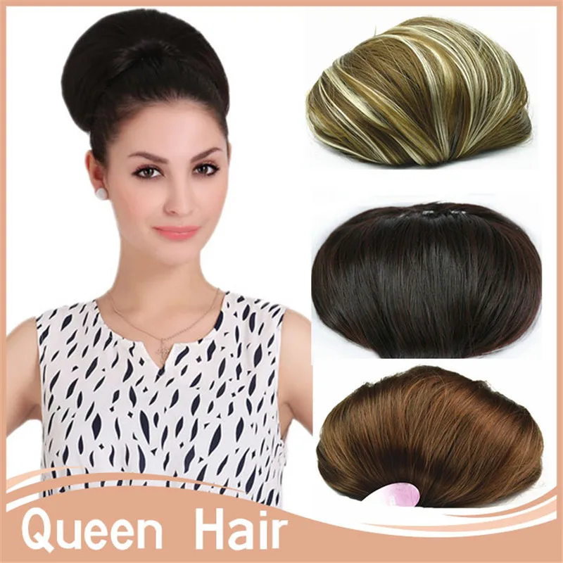 10pcs/lot Q9 Bun Hair Hepburn Princess Synthetic Clip in Hair Bun Bride
