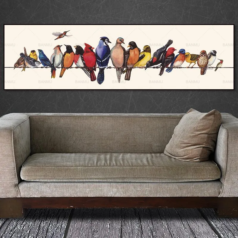 Картина на холсте Художественная печать Настенная картина милые птицы на холсте и плакат без рамки настенная живопись украшение для гостиной