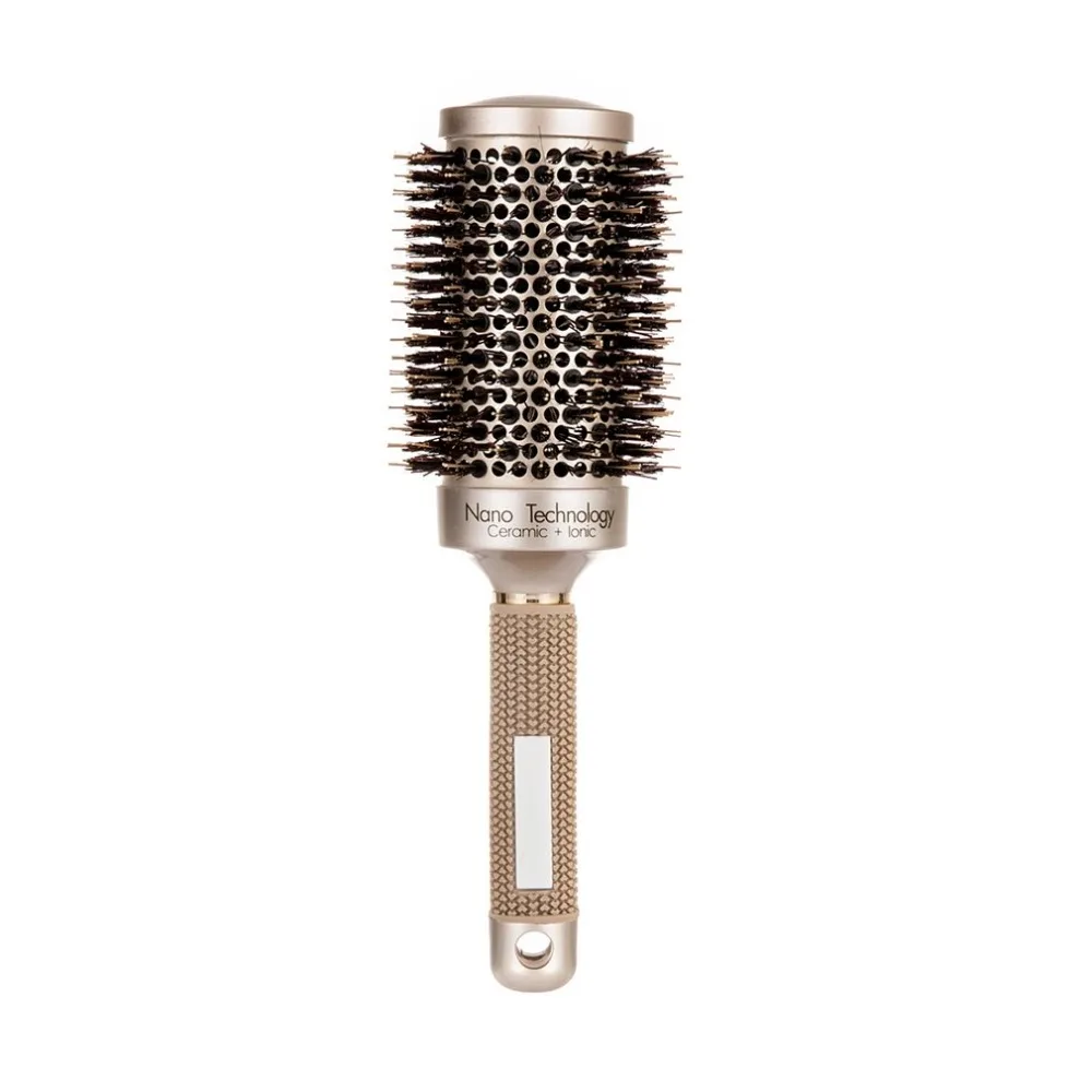 4 Size Ceramic Aluminium Hair Comb Round Brush With Nylon & Bristle Hair Professional Hairdressing Brush For Barber Styling Comb