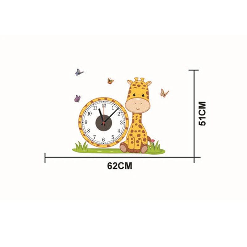 Reloj de pared creativo jirafa electrón Relojes de pared pegatina de pared decoración del hogar sala de estar niños dormitorio fondos reloj colgante