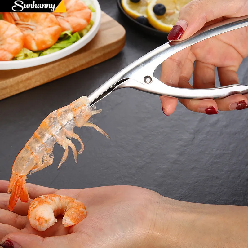 

Sunhanny Stainless Steel Shrimp Peeler Sheller Lobster Shell Remove Peel Quipment Kitchen Sea Food Tools