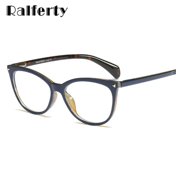 

Ralferty 2019 New Glasses Frame Women Cat Eye Eyeglasses Clear Optic Myopia Prescription Glasses Eyewear 0 Degree Oculos F95171
