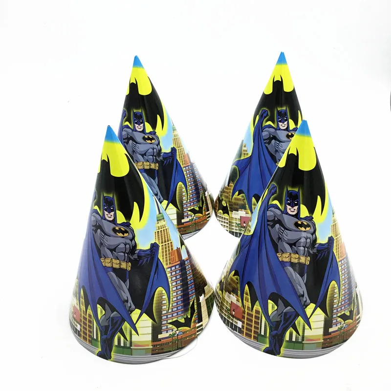 6PCS/LOT BATMAN PAPER HATS KIDS BIRTHDAY PARTY SUPPLIES BATMAN CAPS