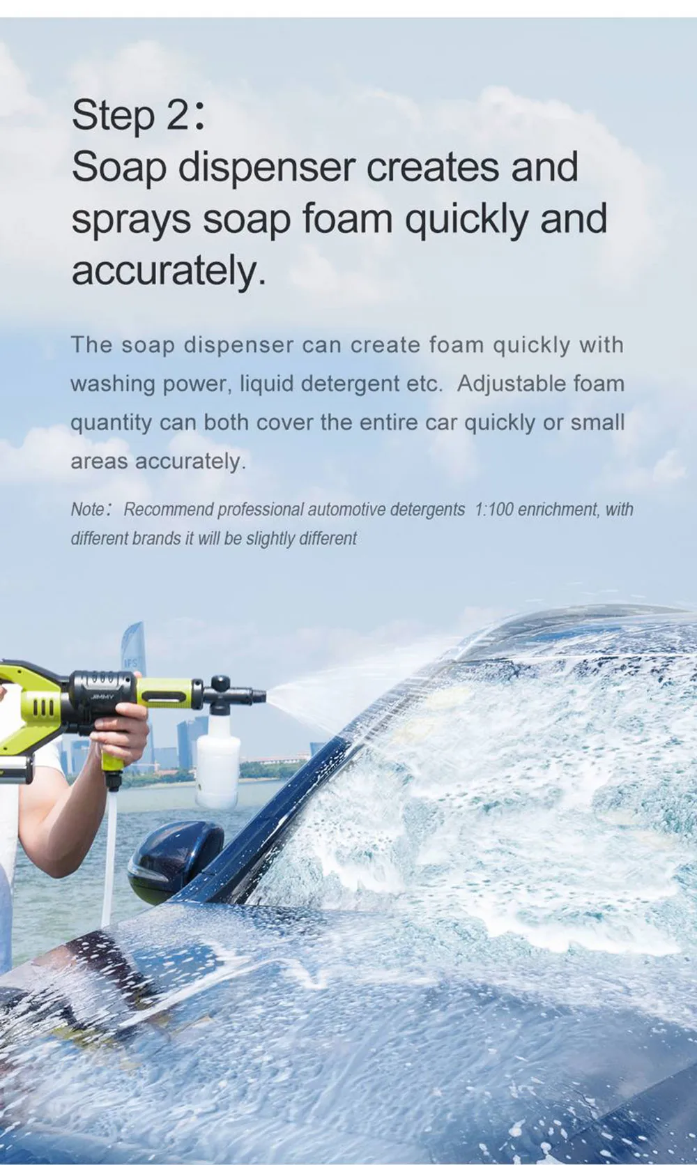 Discount Jimmy JW31 Car Bicycle Flush Gun Washing Gun Powerful Handheld Rechargeable Cleaning Tool Water Power Cleaner Washer 9