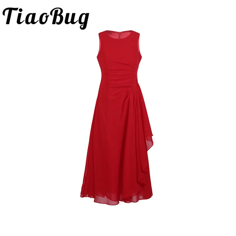 Платье для девочек Tiaobug длинное платье из шифона с цветами на свадьбу