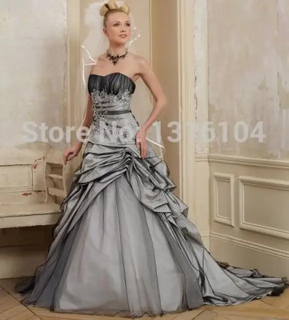 2018 Puffy Vintage Black And White Gothic Wedding Dresses Two Tone 2018 Puffy Vintage Black And White Gothic Wedding Dresses Two Tone Princess Long Tulle Sweetheart Corset