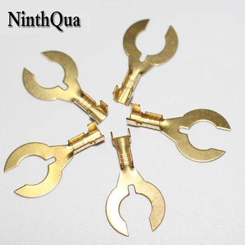 

200Pcs 8mm Round Crimp Spade Terminal Connection 8 mm Copper Terminals Adaptor Connector Car Auto Modified parts