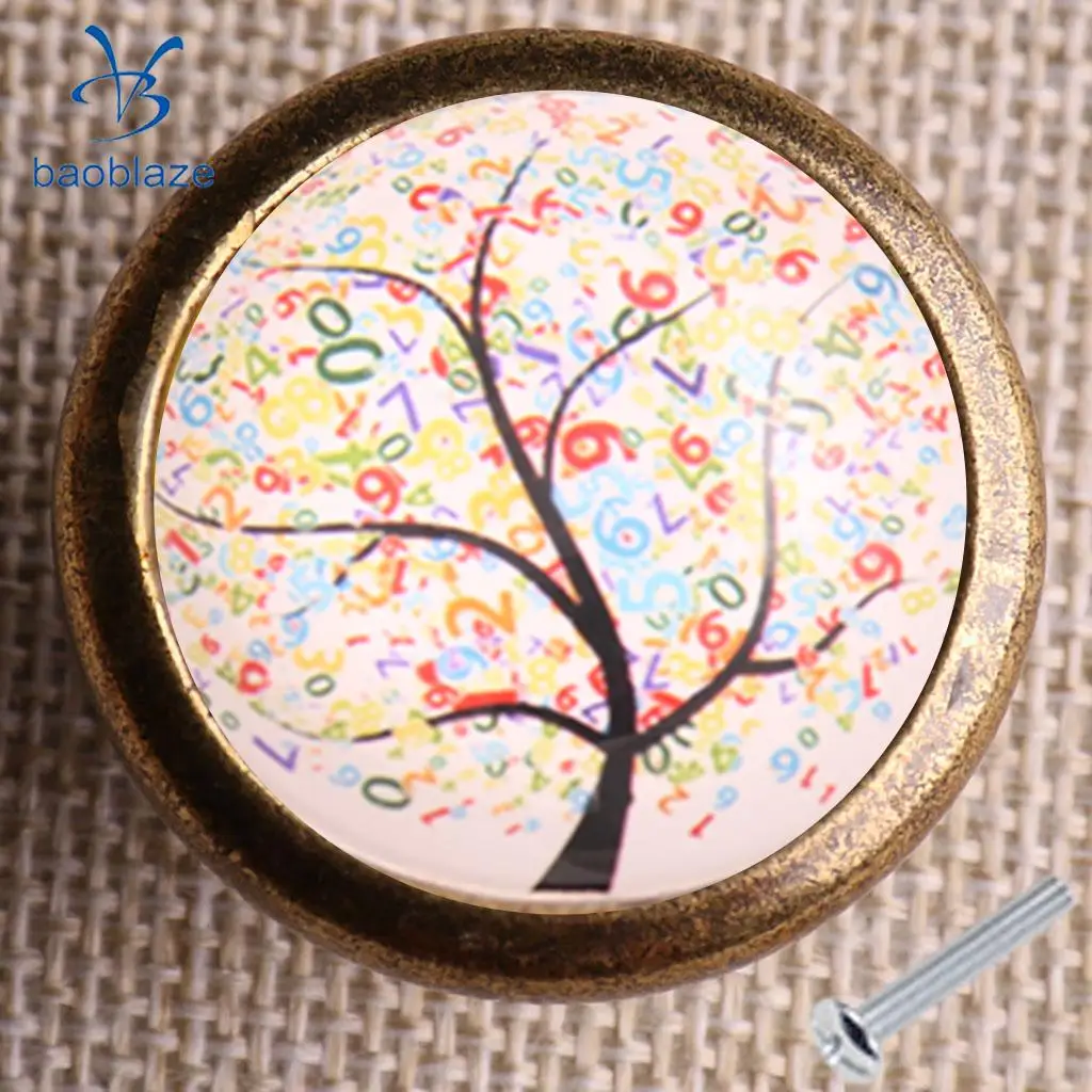 Baoblaze Tree Pattern Retor Metal Pull Knobs Cabinet /Drawer/ Cupboard/ Wardrobe/ Door/ Bin Pull Handle for Home DIY Decor