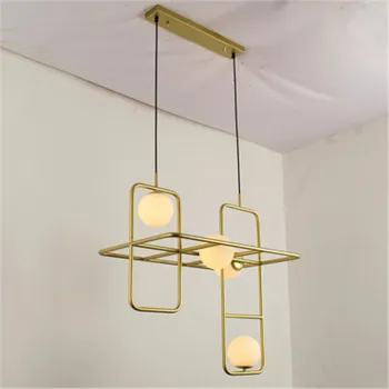

Nordic Post-Modern Living Room Chandelier Simple Modern Restaurant Lamp Light Luxury Shop Creative Ring Gold Shelf Lighting