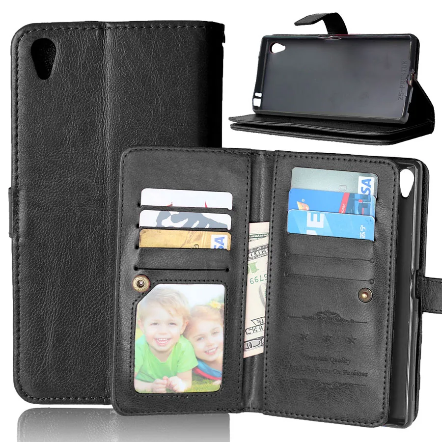 

Case for Sony Z5 Plus Phone With Card Holder Multi-function Wallet Flip Stand Case For Sony Z5 Plus Premium PU Leather Cover