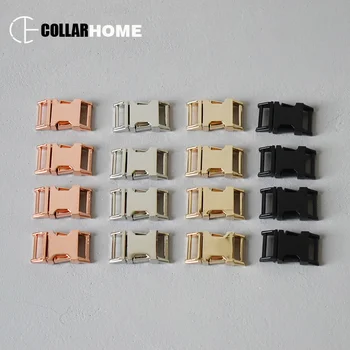 

50pcs Strong plated side release metal belt buckle snap hook 5/8 Inch(15mm) DIY dog pet collar backpack accessories 4 colors