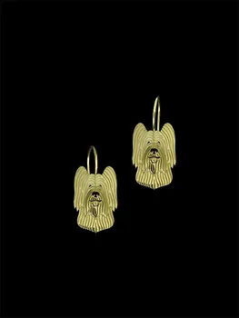 

Wholesale New Trendy Cute Briard (Cropped Ears) Drop Earrings Gold Silver Color Plated Dog Earrings For Women From India