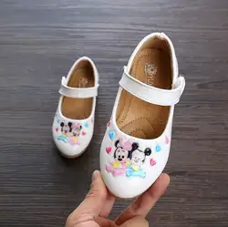 Новая модная детская одежда обувь прекрасный мультфильм принцесса плоские детские, для малышей кожа Мягкая обувь для девочек школьная