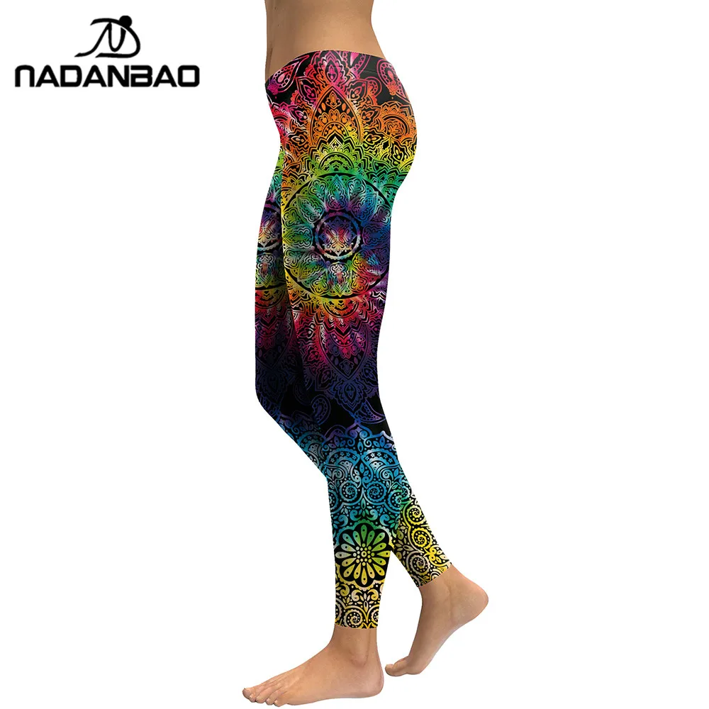 Легинсы NADANBAO для фитнеса эластичные легинсы с высокой талией и 3D принтом|leggins