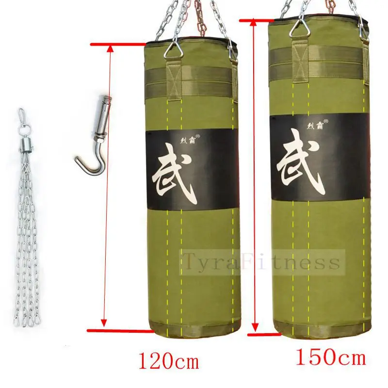150cm & 120cmTraining MMA Boxing Bag Hook Hanging Kick Muay Thai Sanda Punching Bag Sandbag