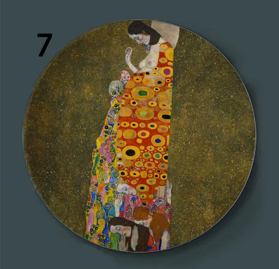 Klimt Rubens, классические женские декоративные тарелки, керамическое домашнее художественное блюдо, для отеля, гостиной, австрийский дисплей, Масляные картины, тарелки - Цвет: 7