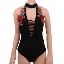 1 шт в упаковке сексуальные Для женщин вышивка халат с v-образным вырезом комбинезон вечерняя коктейль-вечеринка; платье-комбинезон Для женщин Летняя мода