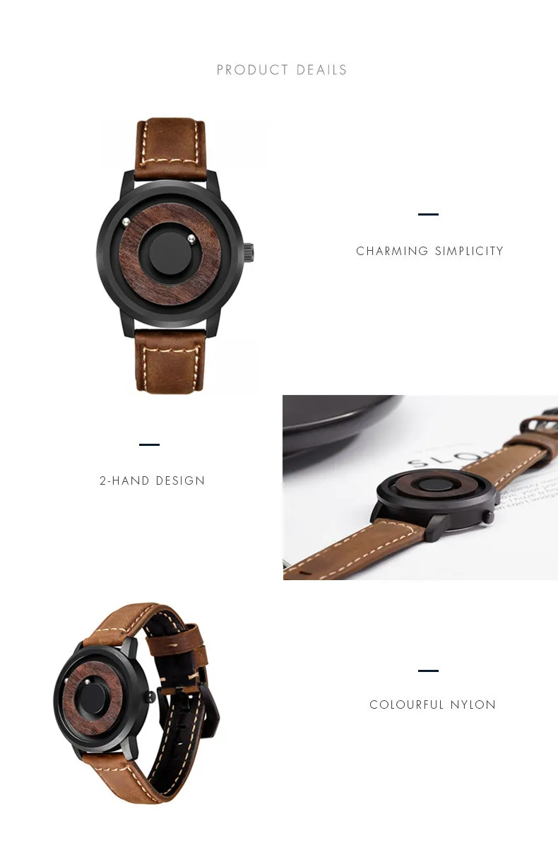MISS KEKE магнитные часы Innovate мужские модные повседневные кварцевые часы простые мужские минималистичные с деревянным циферблатом