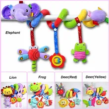 

Toy Baby Stroller Educational Baby Toys 0-12 Months Frog Deer Lion Soft Plush Rattle Mobile Toys Hanging Bed Bell For Baby Bed