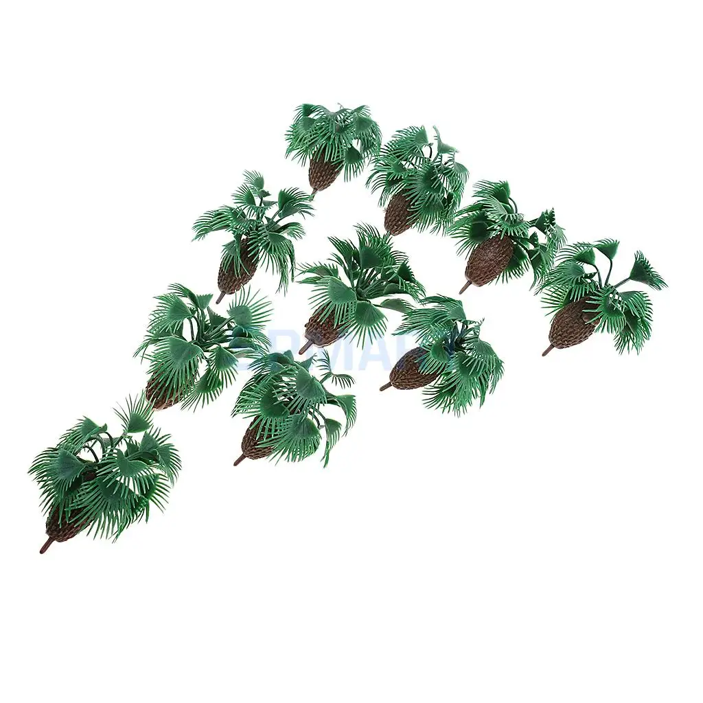 10x Palm Model Tree 6cm/2.36inch HO Scale for RR Garden Railroad Scenery DIY