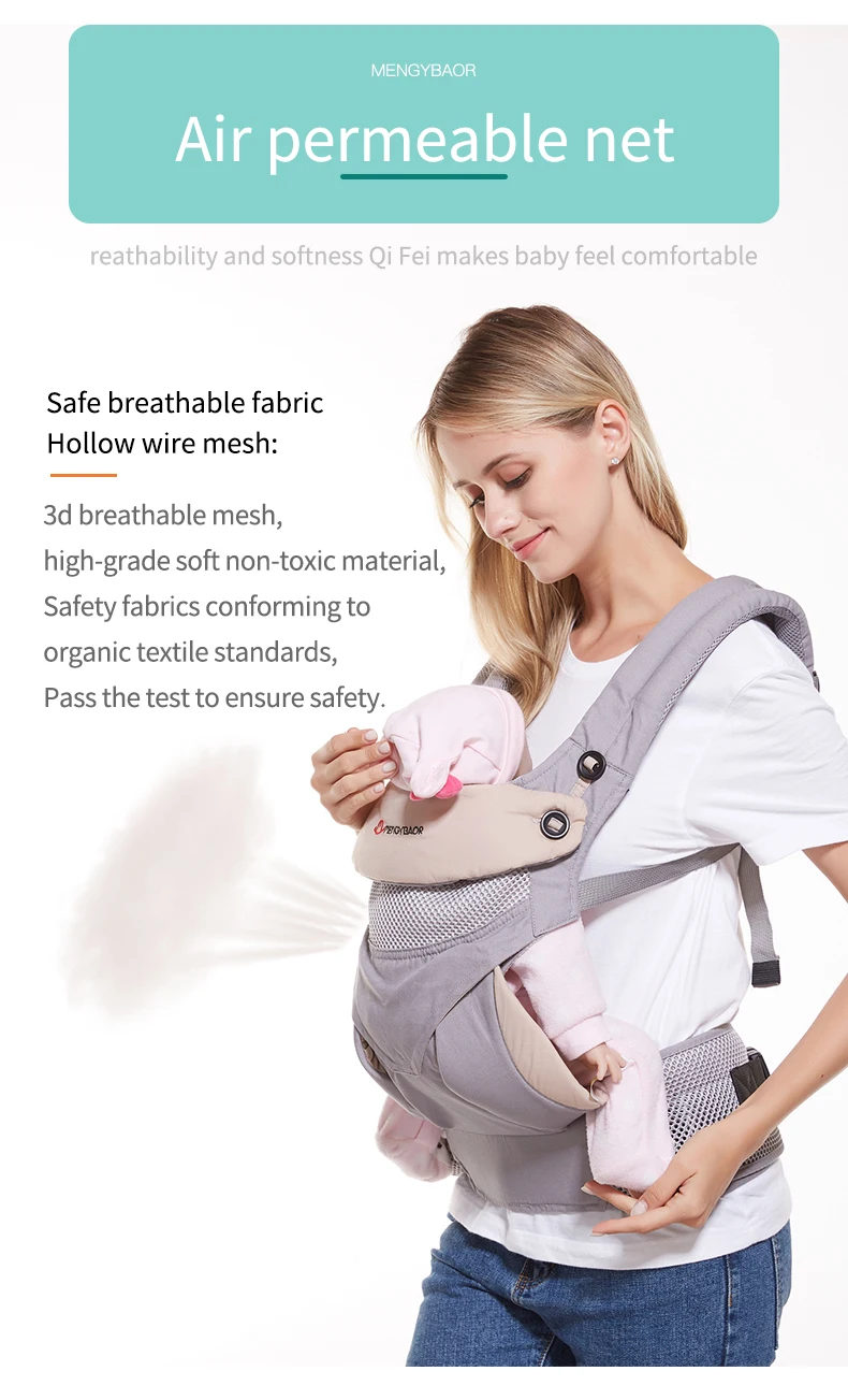 Органическая хлопковая детская переноска 360 крутая воздушная обертка слинг плеча рюкзаки детские дышащие дети эргономичный слинг