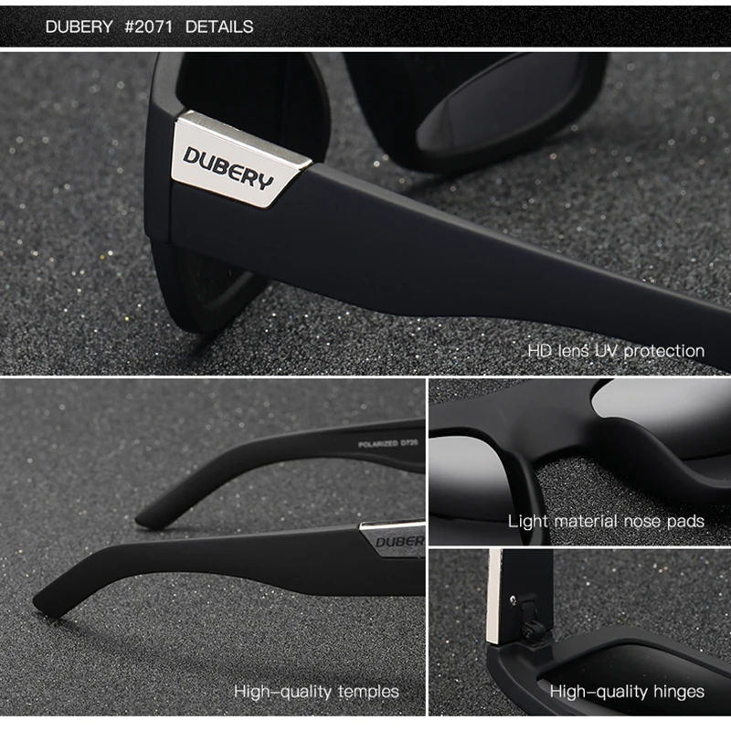 DUBERY New Arrival Polarized Sunglasses Shades Fashion Sunglasses For Men Retro Luxury Brand Designer Oculos M720