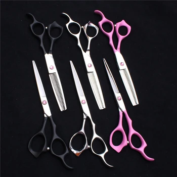 

2Pc 6" 17.5cm Elastic Handle Hairdresser's Tool Engraving Logo Thinning Scissors Cutting Shears Professional Hair Scissors C1024