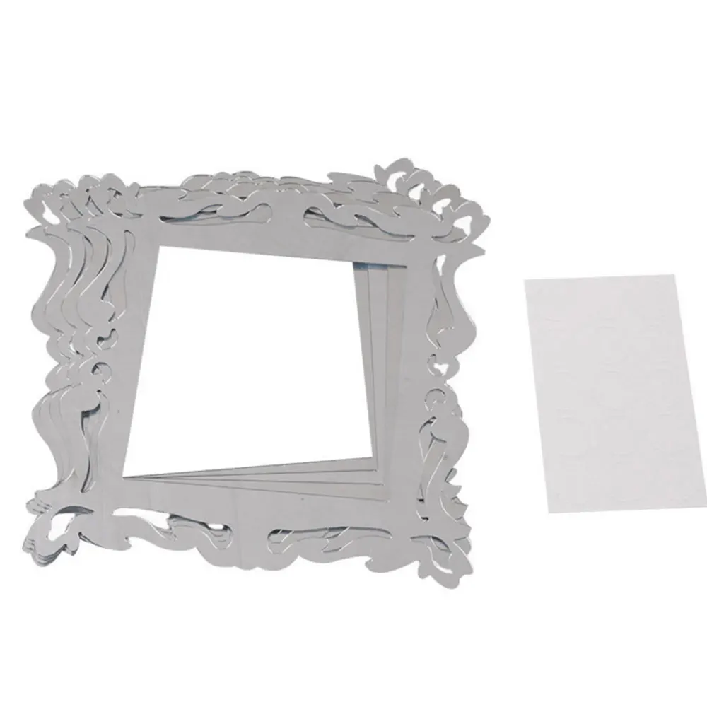 

Acrylic 3D Photo Display Frame Mirror Wall Stickers Contemporary Mural Square Removable Self-Adhesive Vinyl Decal Bedroom