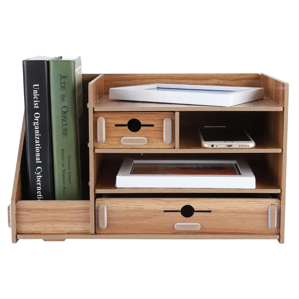 DIY офисный ящик для хранения, деревянный стеллаж для файлов, полка, ящик для кабинета, Настольный Органайзер