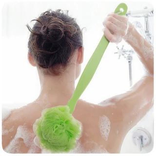 Чистящие щетки для ванной из пены, Мягкое мыло, 1 шт., длинная ручка, Мягкая сетчатая задняя часть, Мочалка для душа и ванны, губка - Цвет: Зеленый