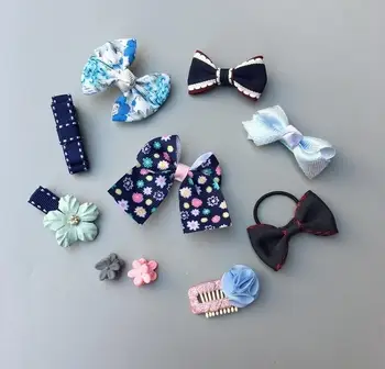 

10PCs/lot Baby Girls Flower BowKnot Hair Pins Bear Headwear Girl Hair Accessories Star Hair Clip Lace Flower Hairpin