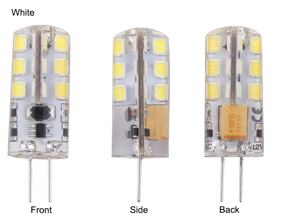 Joneaz 10X светодиодный светильник G4 кукурузная лампа 2 Вт силиконовый корпус лампы светильник s Ac Dc 12 вольт 110 В 220 В 2835 24 светодиода для люстры хрустальная лампа